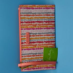 NWT Vera Bradley Slim Confetti Strip Zip Wristlet